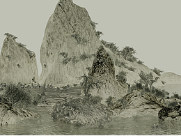 Blender 数字孪生技术复原潇湘八景之“渔村夕照”