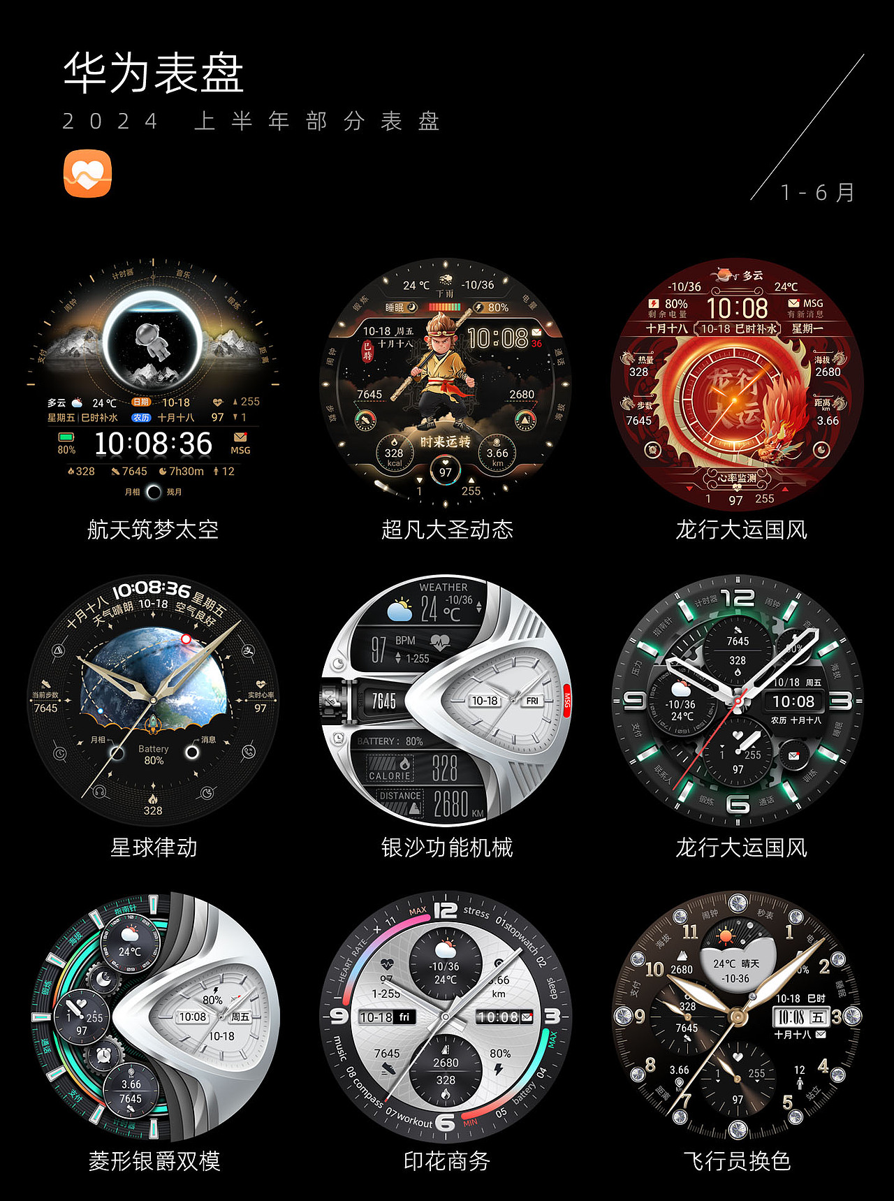 2024上半年部分华为表盘（图ZMzgwNjUwODA4） - 电子产品 - 站酷设计师杨沐晨曦原创素材 - 站酷ZCOOL