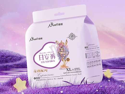 暖暖日安裤详情 海报 女性卫生巾 包装设计 两天一套