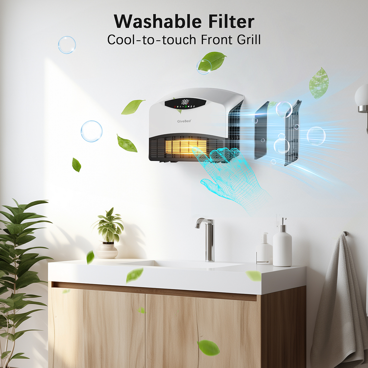 壁挂取暖器渲染亚马逊主图A+设计