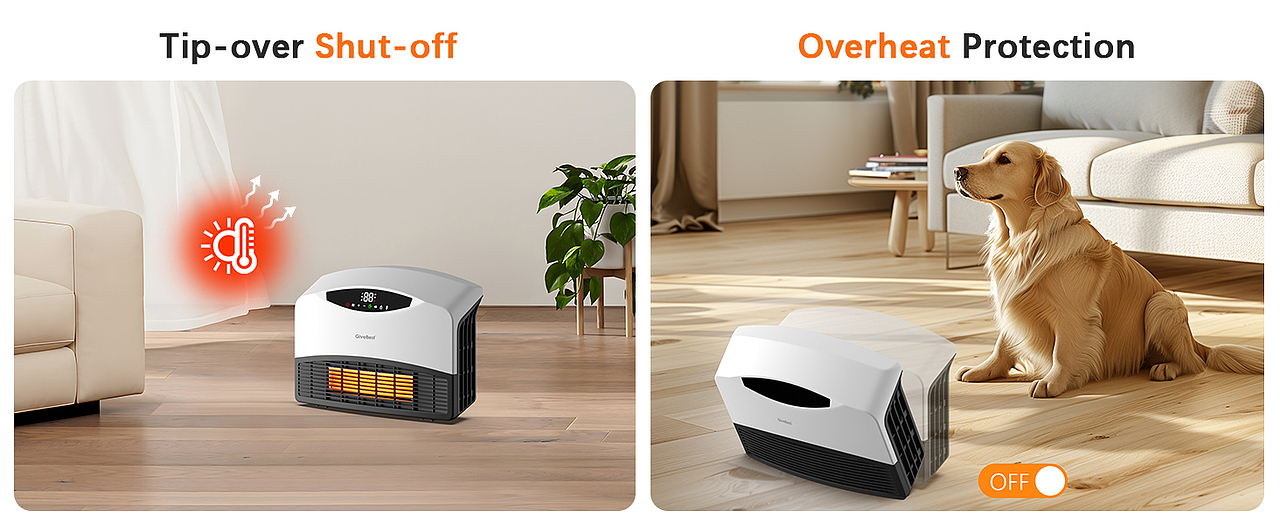 壁挂取暖器渲染亚马逊主图A+设计