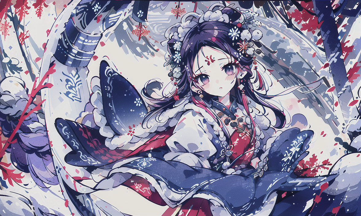 AI生成二次元美女壁纸