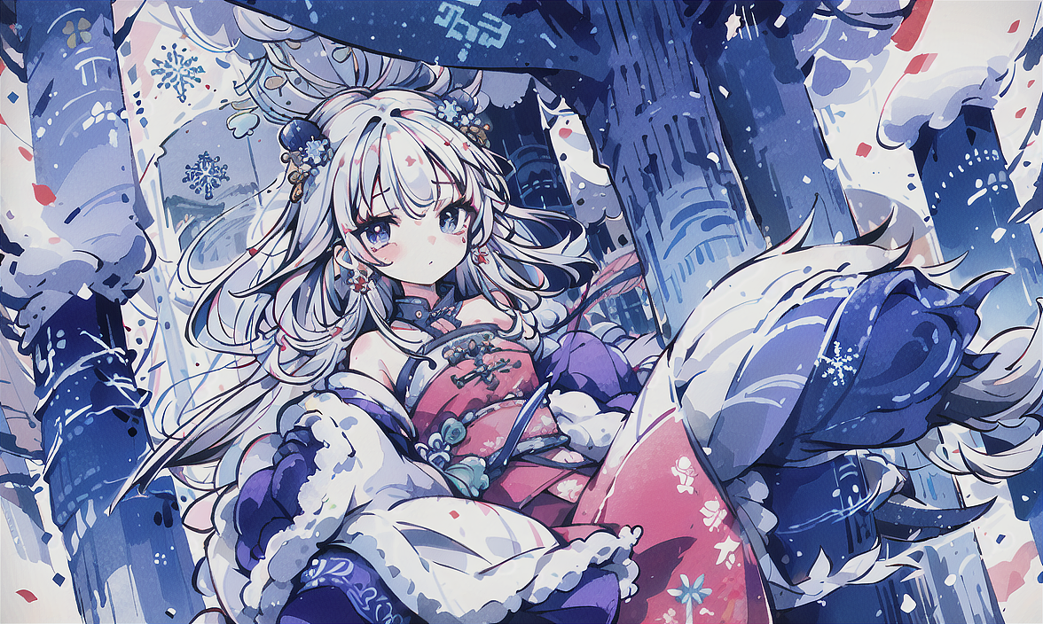 AI生成二次元美女壁纸