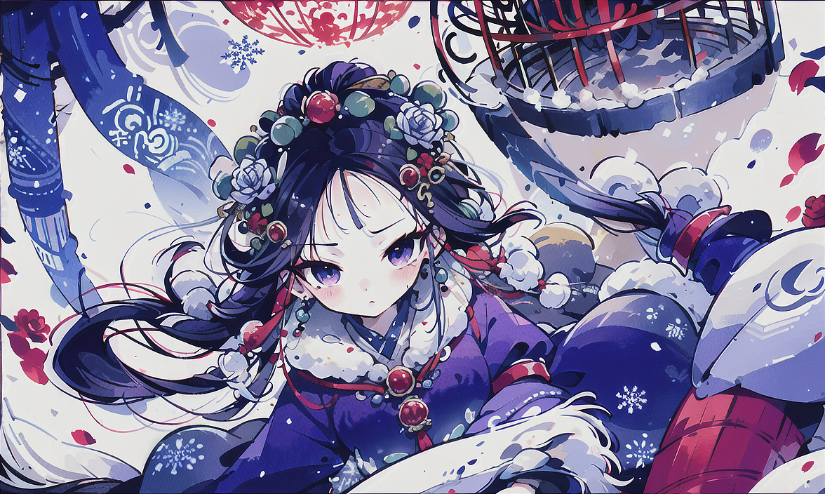 AI生成二次元美女壁纸