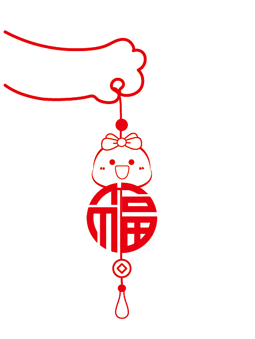 蛇年窗花简笔画卡通可爱插画设计可合作