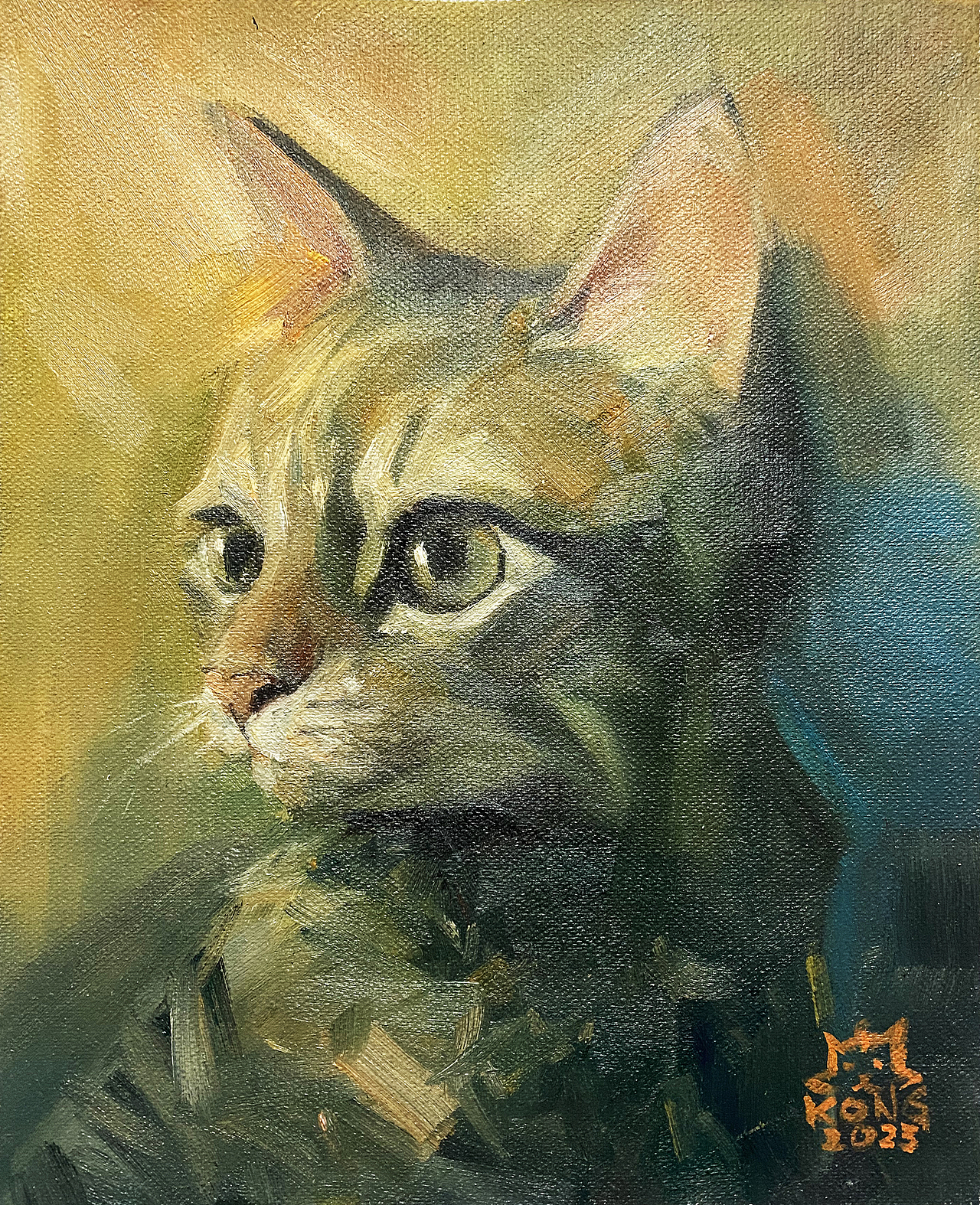 一组哈基米油画插画小猫