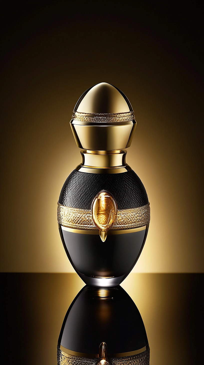 ai绘画-黑金香水商业摄影
