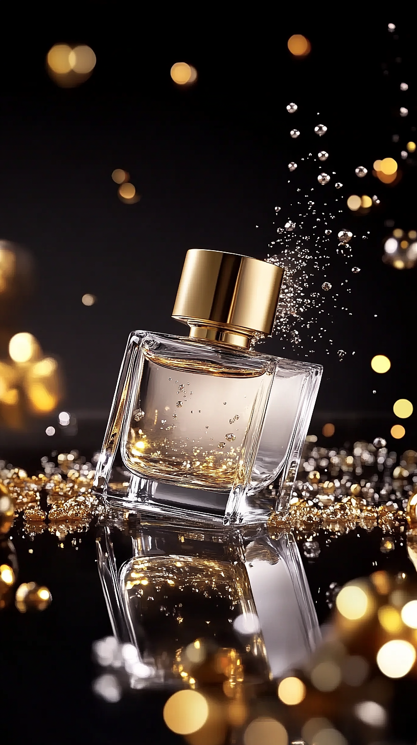 ai绘画-黑金香水商业摄影