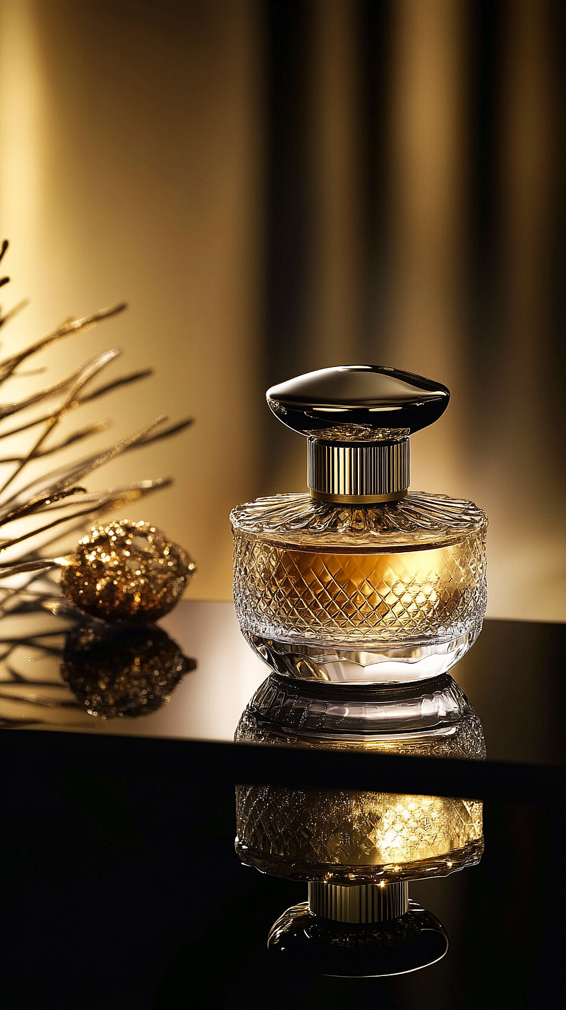 ai绘画-黑金香水商业摄影