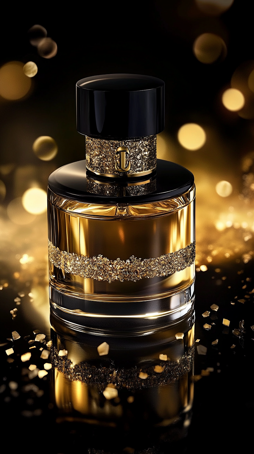 ai绘画-黑金香水商业摄影