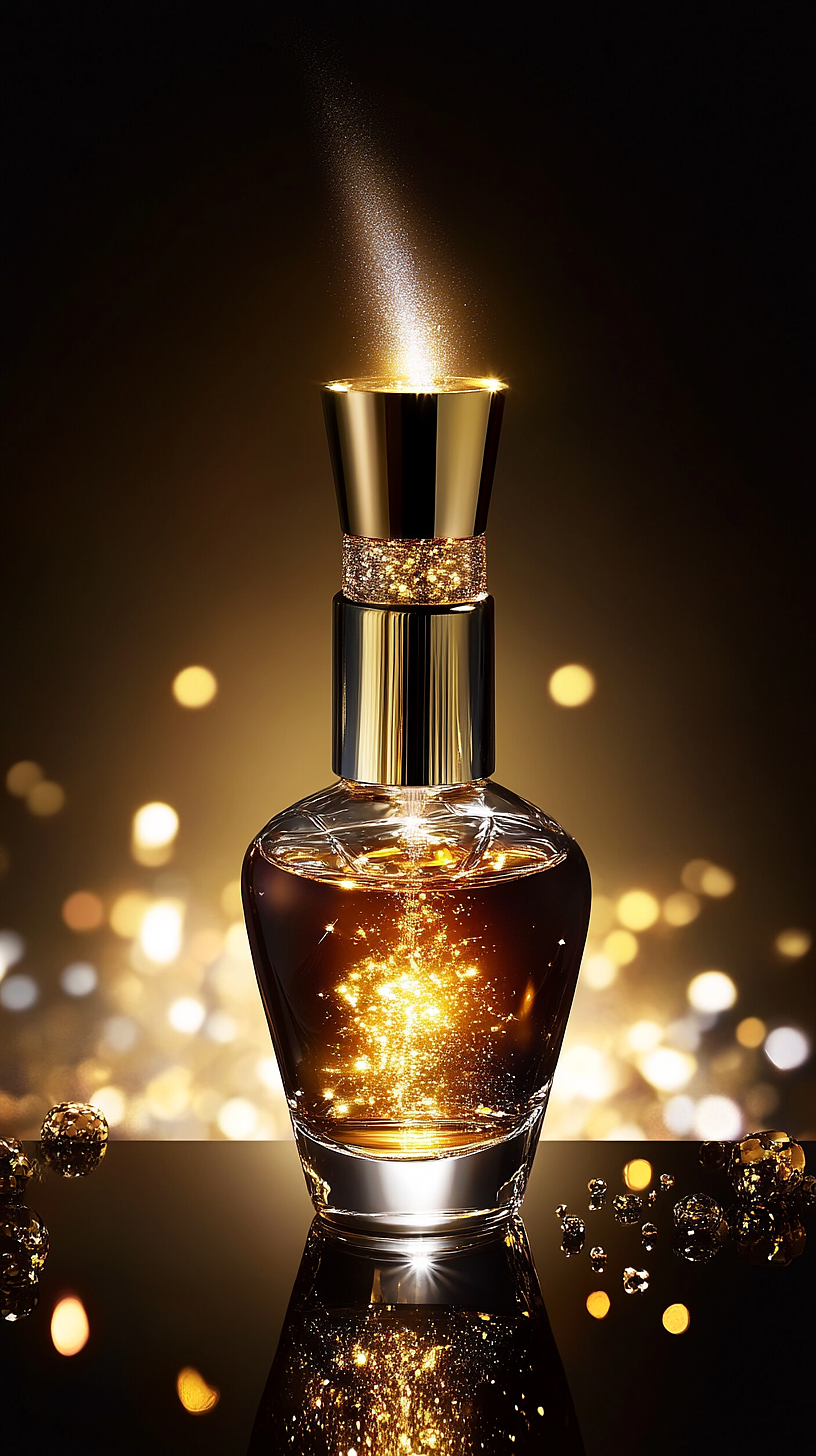 ai绘画-黑金香水商业摄影