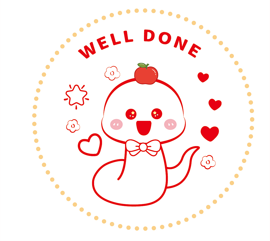 十二生肖蛇卡通插画蛇宝宝新年喜庆手绘 图片