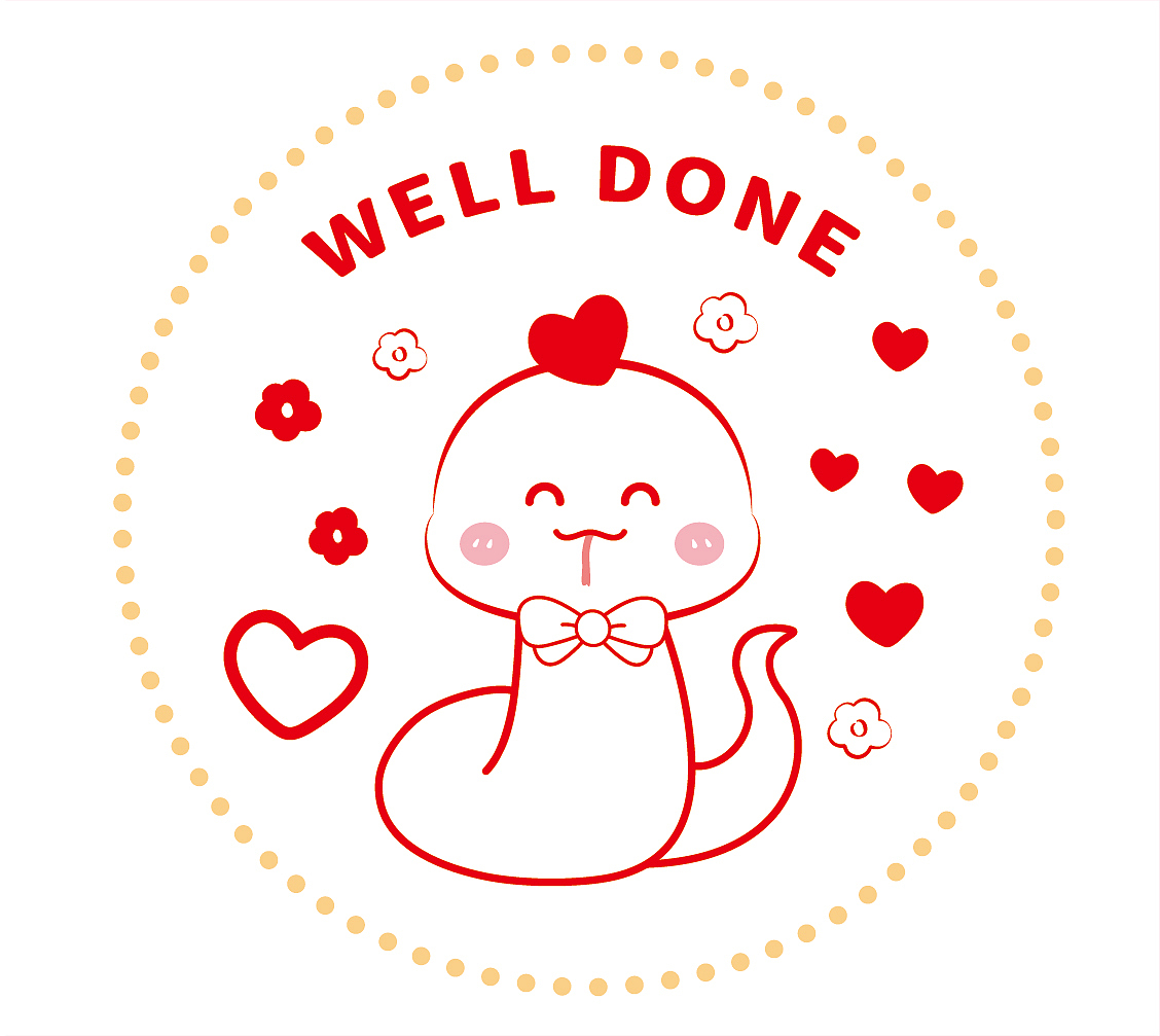 十二生肖蛇卡通插画蛇宝宝新年喜庆手绘 图片