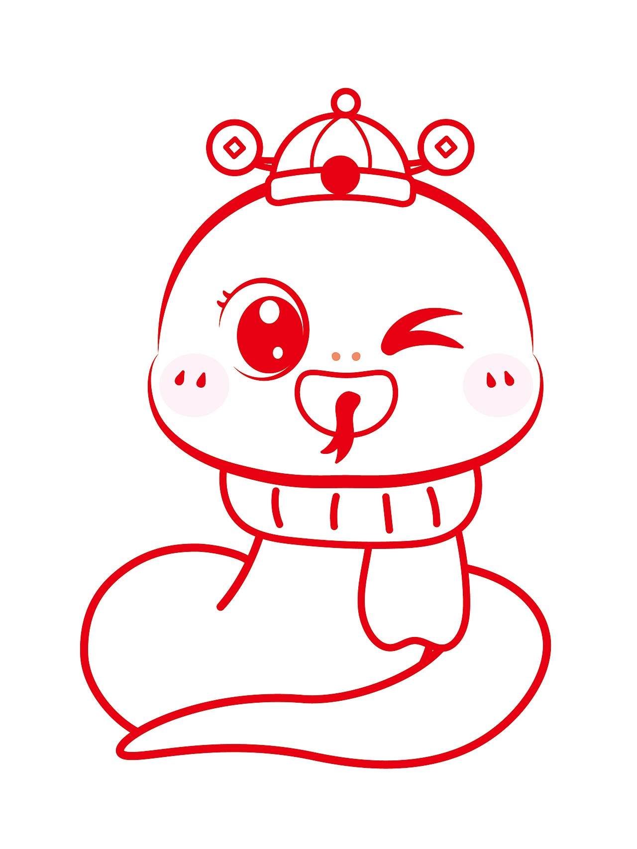 蛇宝宝蛇年卡通插画线稿简笔画设计（图ZMzgwNzM2Njg4） - 商业插画 - 站酷设计师阿茹生肖IP原创素材 - 站酷ZCOOL