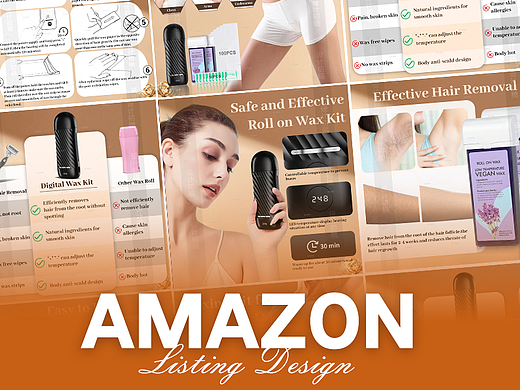 美容与个护 脱毛蜡机-Amazon案例 亚马逊主副图A+设计