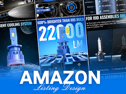汽车配件 车灯-Amazon案例 亚马逊主副图A+设计