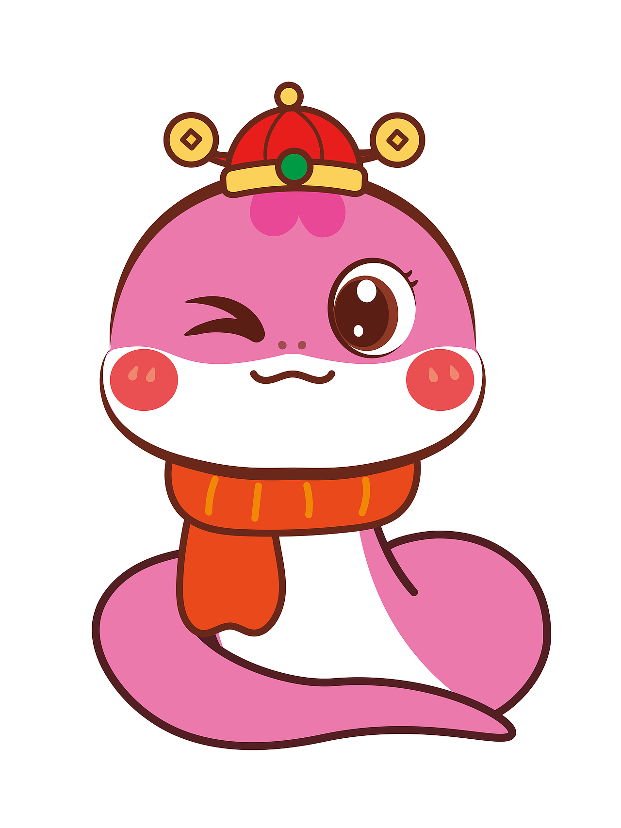 蛇宝宝蛇年卡通插画线稿简笔画设计（图ZMzgwNzQxMjYw） - 商业插画 - 站酷设计师阿茹生肖IP原创素材 - 站酷ZCOOL