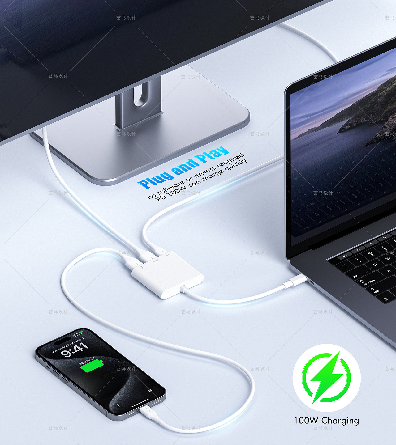 手机配件 转换器-Amazon案例 亚马逊主副图A+设计