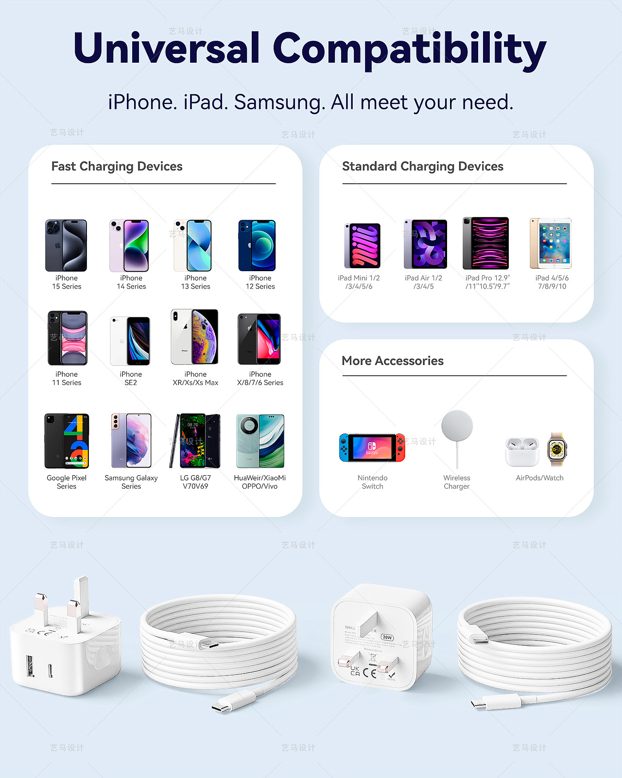 手机配件 手机充电器-Amazon案例 亚马逊主副图A+设计（图ZMzgwNzQ4MDky） - 电商 - 站酷设计师亚马逊设计工作室原创素材 - 站酷ZCOOL