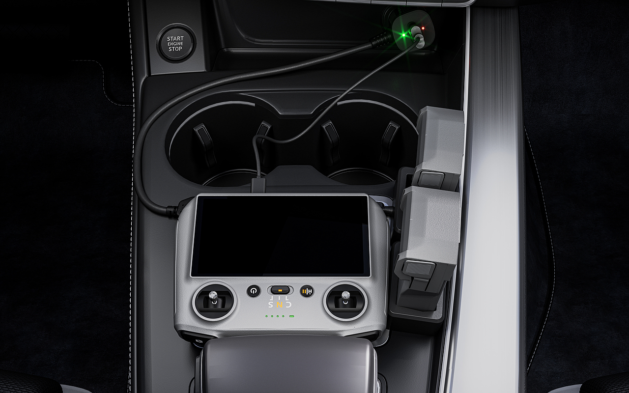 DJI MINI 3 PRO专用一拖二车载充电器 渲染图