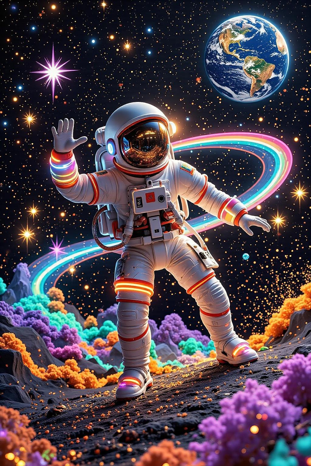 彩色宇航员（图ZMzgwNzY0NDA4） - AI作品 - 站酷设计师萌熊Bear原创素材 - 站酷ZCOOL
