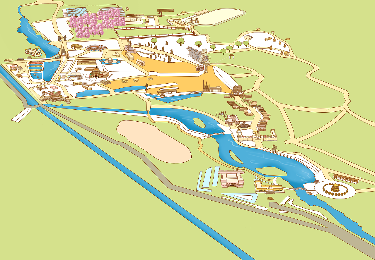 刀郎部落游乐场地图设计（图ZMzgwNzcyNDc2） - 商业插画 - 站酷设计师桃花源有个小毛驴原创素材 - 站酷ZCOOL