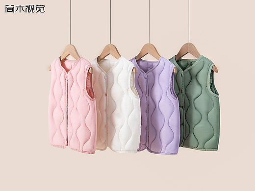 儿童羽绒服丨简木视觉 童装背心服饰电商主图静物拍摄