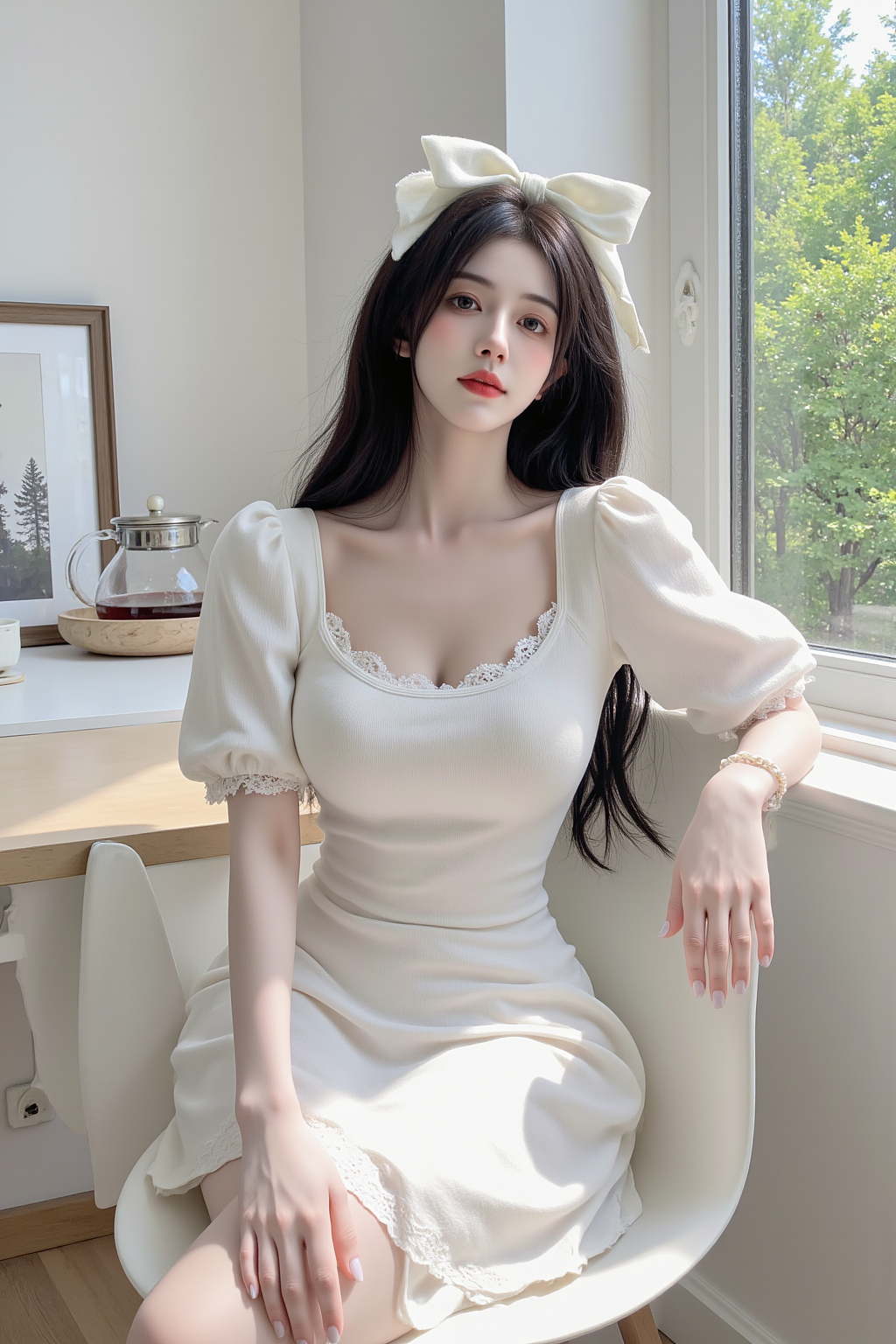 女孩一直看窗外的风景（图ZMzgwNzg0NTky） - 人像摄影 - 站酷设计师zb浅色调原创素材 - 站酷ZCOOL