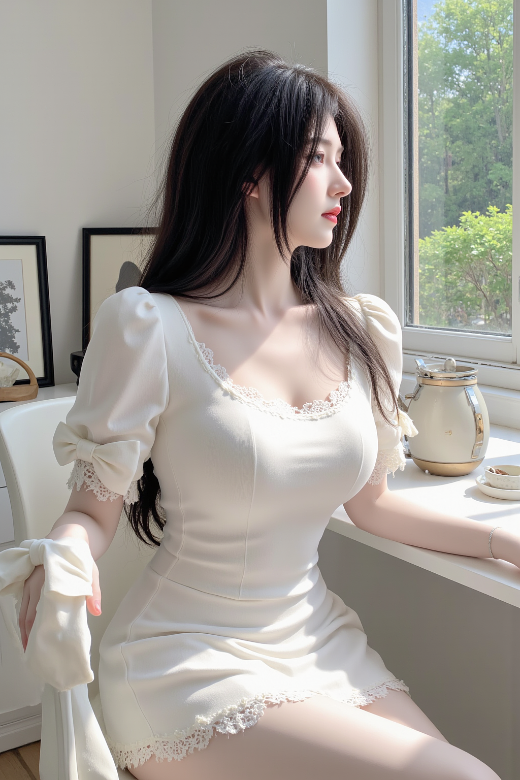 女孩一直看窗外的风景（图ZMzgwNzg0NTg4） - 人像摄影 - 站酷设计师zb浅色调原创素材 - 站酷ZCOOL