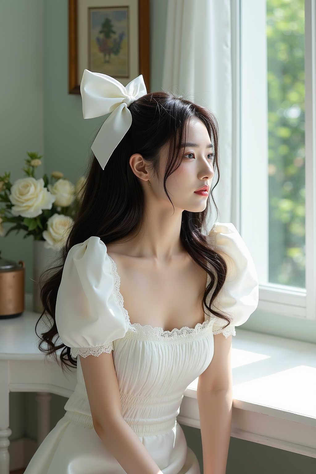 女孩一直看窗外的风景（图ZMzgwNzg0NjAw） - 人像摄影 - 站酷设计师zb浅色调原创素材 - 站酷ZCOOL