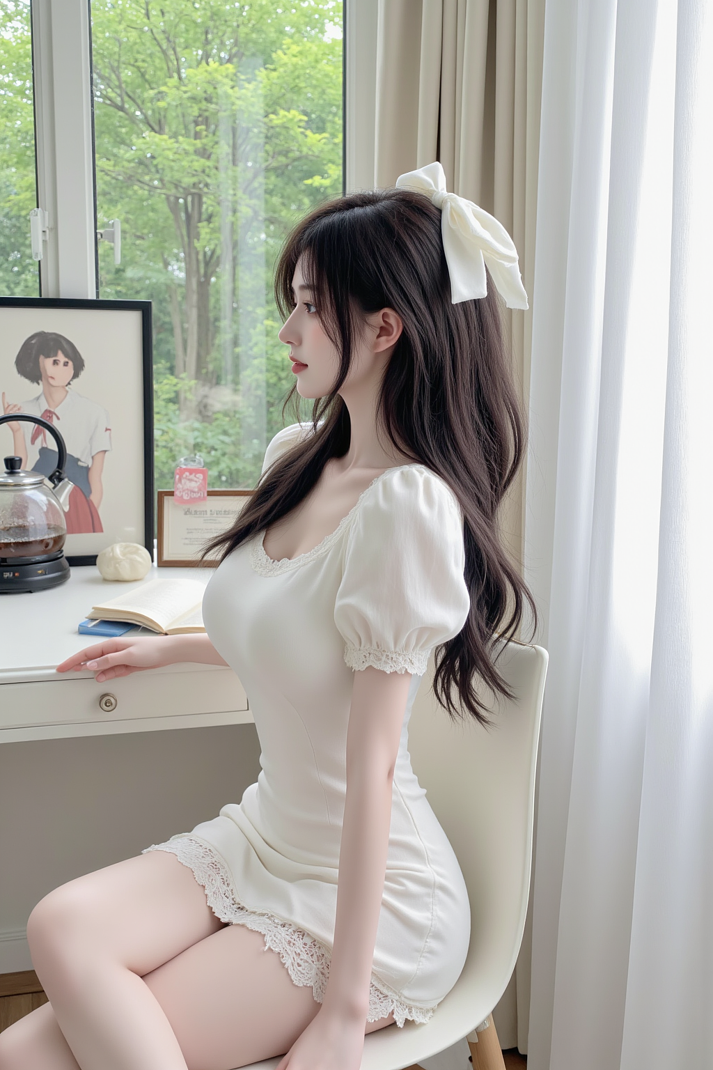 女孩一直看窗外的风景（图ZMzgwNzg0NTg0） - 人像摄影 - 站酷设计师zb浅色调原创素材 - 站酷ZCOOL