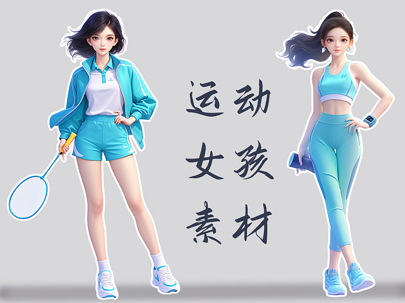 运动女孩素材