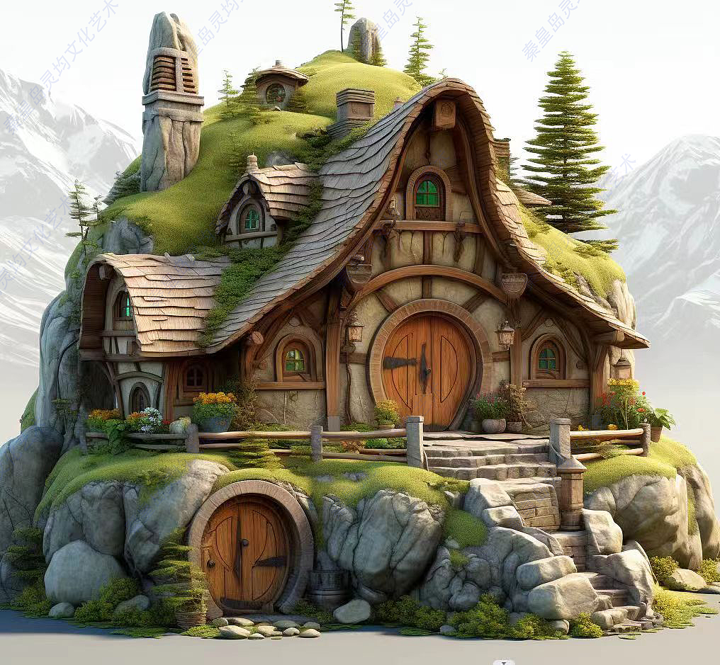 雪域童话，邂逅霍比特小屋的冬日奇缘（图ZMzgwNzkyODQw） - 雕塑 - 站酷设计师可移动民宿原创素材 - 站酷ZCOOL