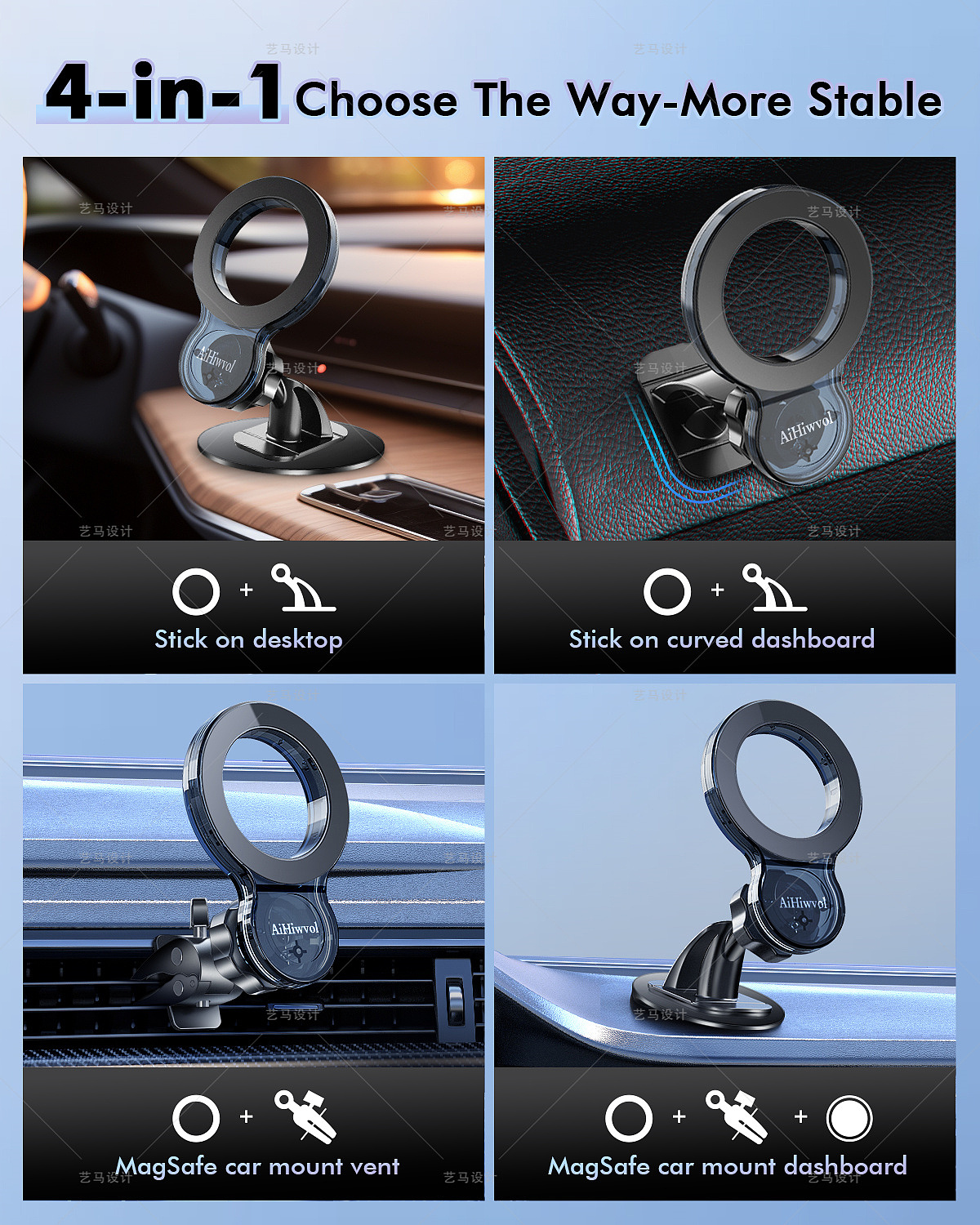 手机配件 手机支架-Amazon案例 亚马逊主副图A+设计（图ZMzgwNzk0NTky） - 电商 - 站酷设计师亚马逊设计工作室原创素材 - 站酷ZCOOL