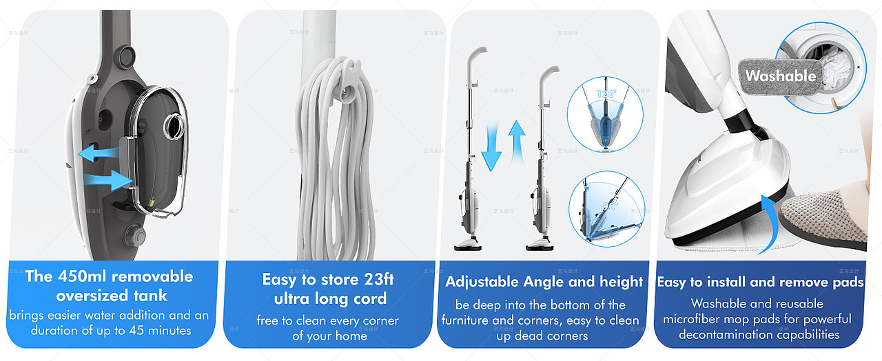 家居用品 蒸汽拖把-Amazon案例 亚马逊主副图A+设计