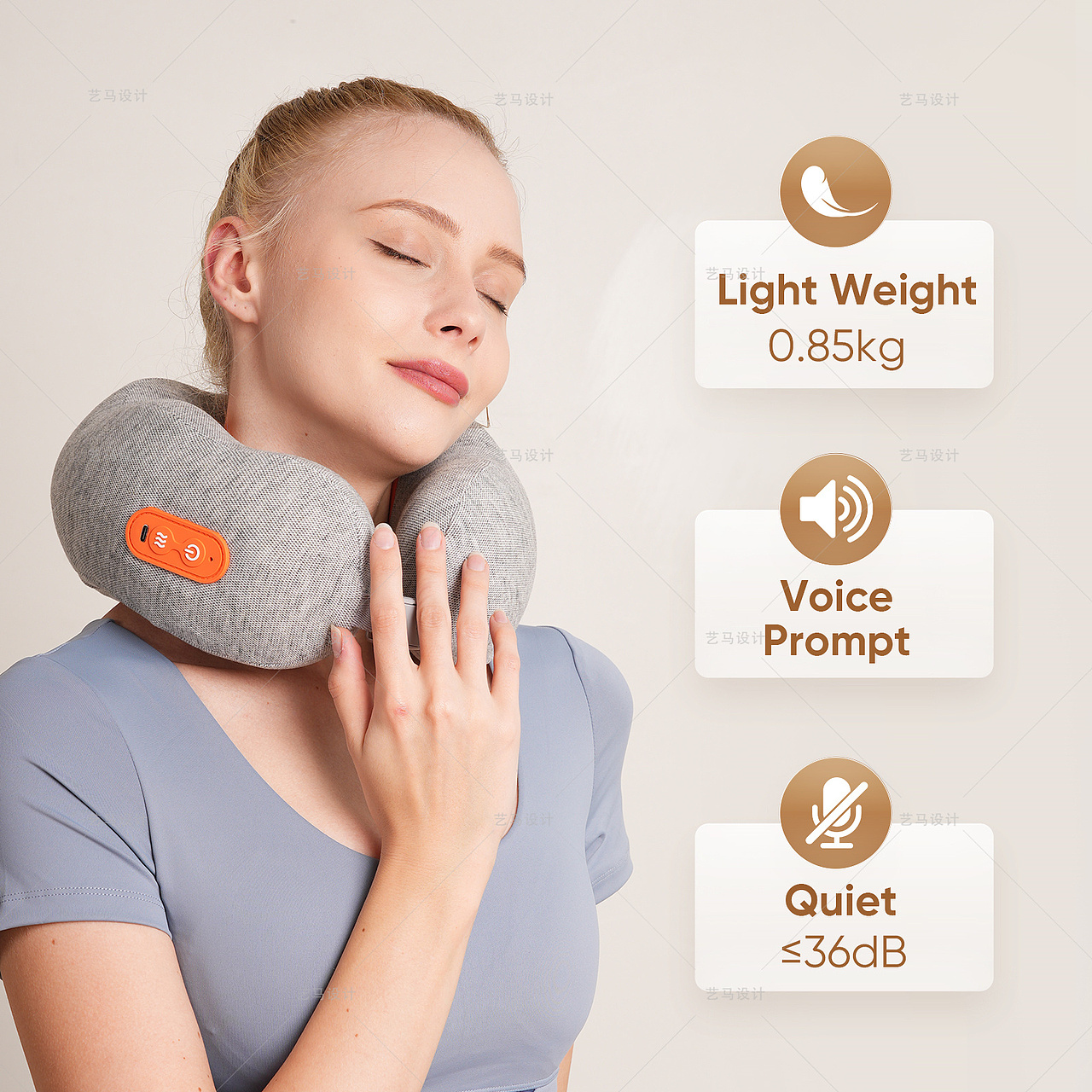 家居用品 U型枕-Amazon案例 亚马逊主副图A+设计