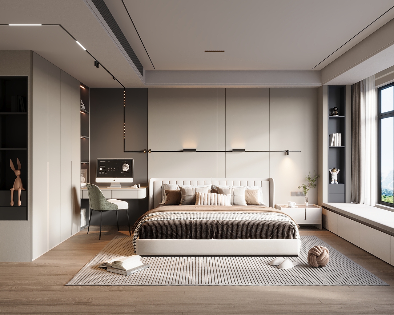 磁吸轨道灯渲染