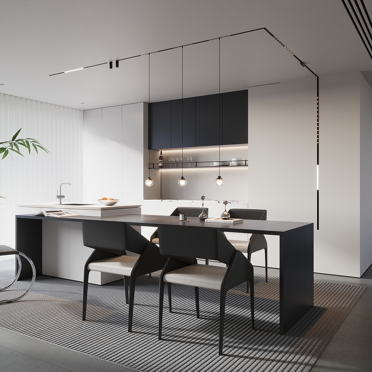 磁吸轨道灯渲染