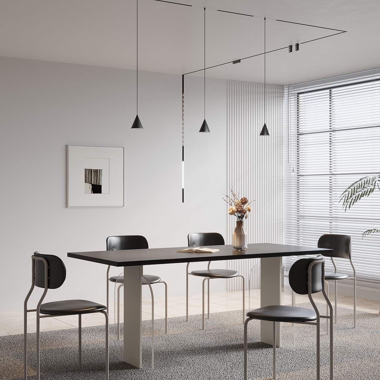 磁吸轨道灯渲染