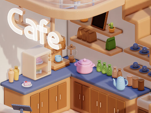 咖啡立体小屋