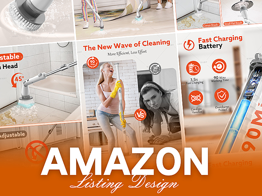 小家电 清洁刷-Amazon案例 亚马逊主副图A+设计