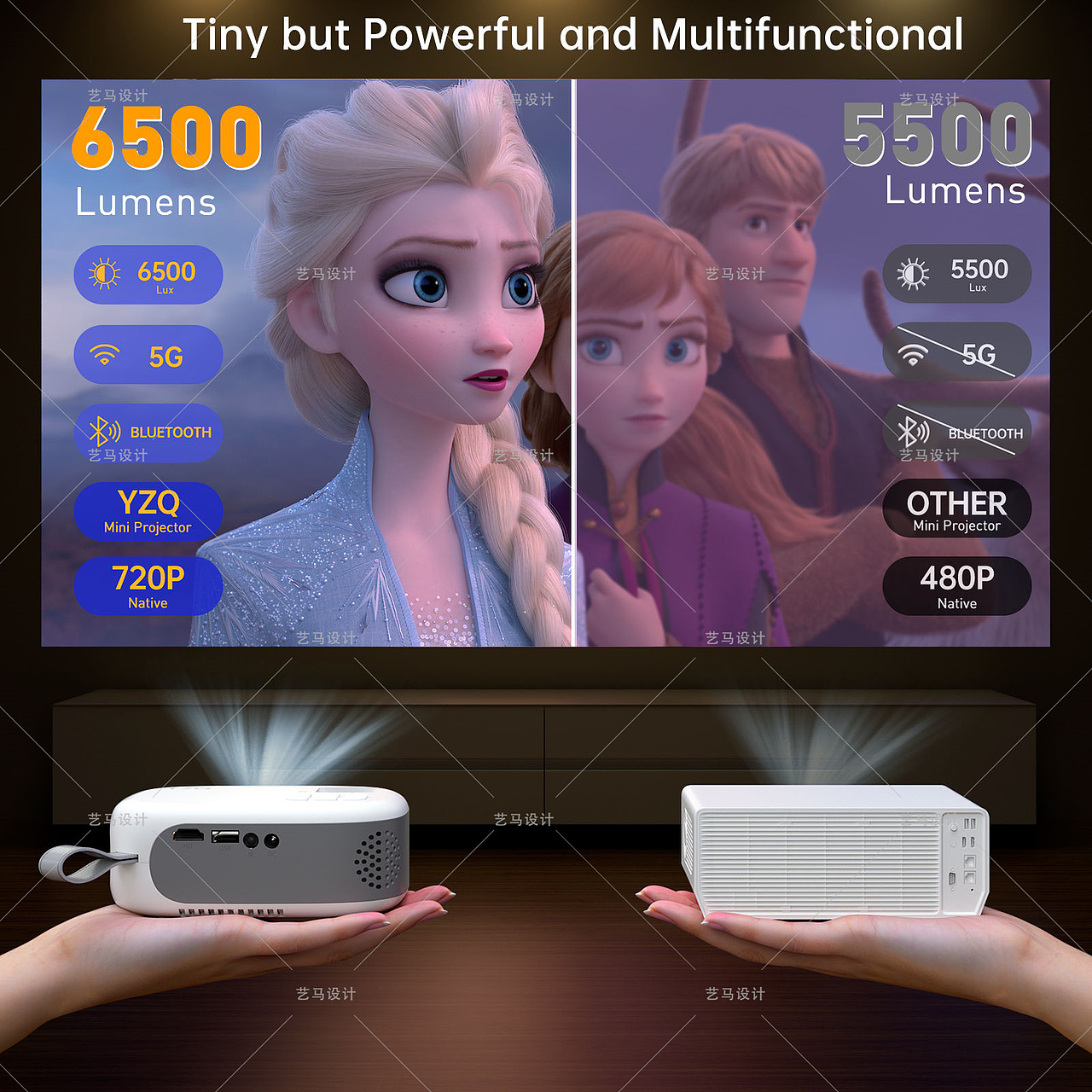 小家电 投影仪-Amazon案例 亚马逊主副图A+设计