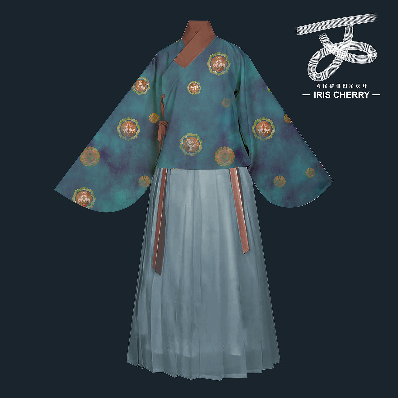 图案设计||复古福鹿（图ZMzgwODI5ODU2） - 图案 - 站酷设计师鸢尾cherry原创素材 - 站酷ZCOOL