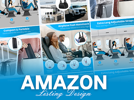 户外物品 飞机脚垫-Amazon案例 亚马逊主副图A+设计