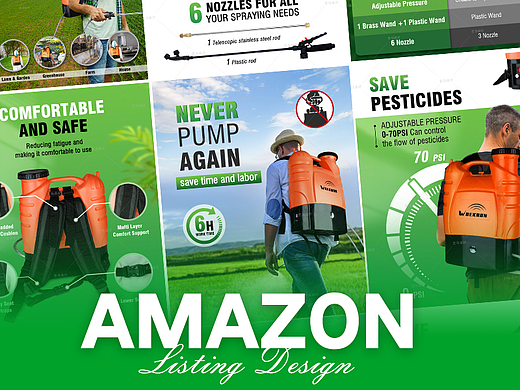 户外物品 黑红喷雾器-Amazon案例 亚马逊主副图A+设计