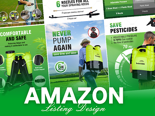 户外物品 绿色喷雾器-Amazon案例 亚马逊主副图A+设计