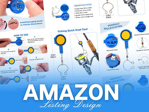 户外物品 鱼钩-Amazon案例 亚马逊主副图A+设计