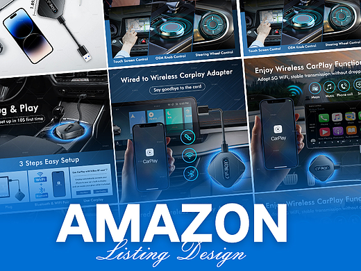 电子产品 适配器-Amazon案例 亚马逊主副图A+设计