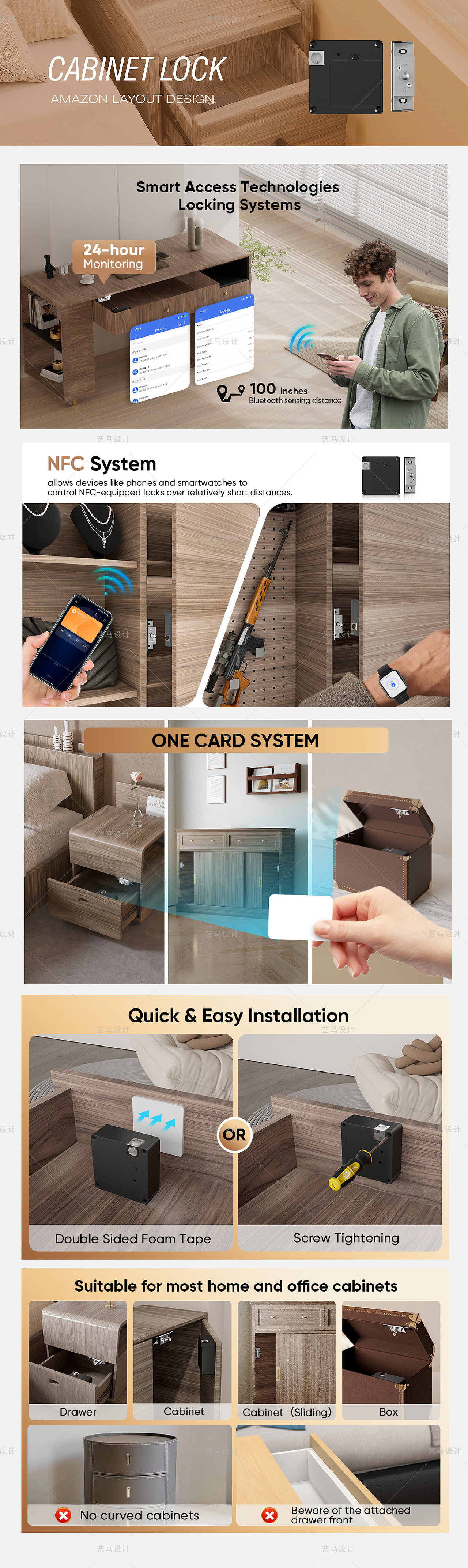 电子产品 锁具-Amazon案例 亚马逊主副图A+设计