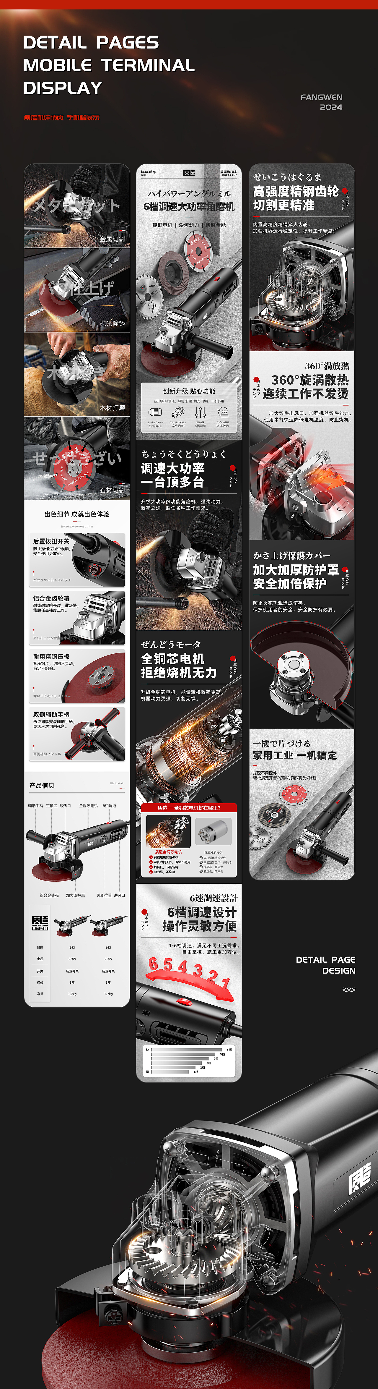 五金工具/电动工具 电商详情页 渲染-角磨机/切割机